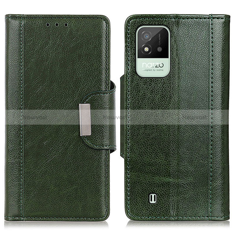 Leather Case Stands Flip Cover Holder M01L for Realme Narzo 50i Green