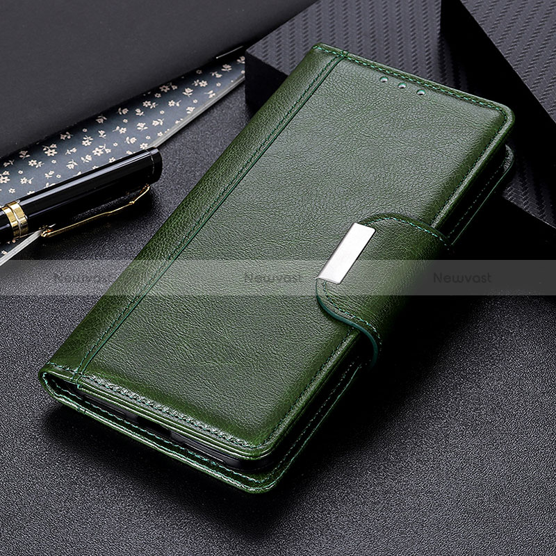 Leather Case Stands Flip Cover Holder M01L for Samsung Galaxy A02 Green