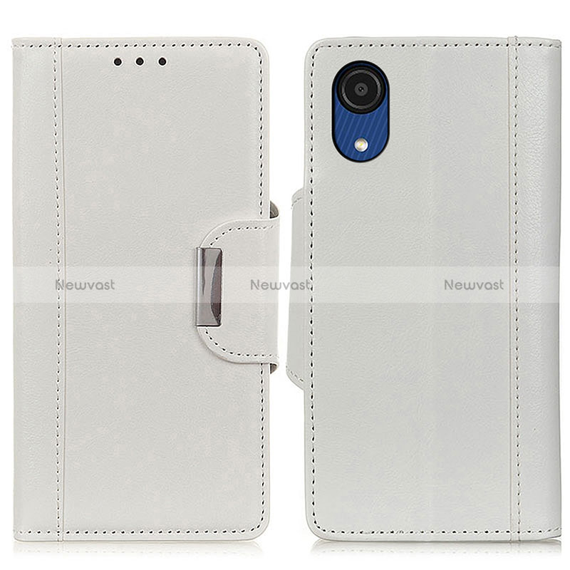 Leather Case Stands Flip Cover Holder M01L for Samsung Galaxy A03 Core White