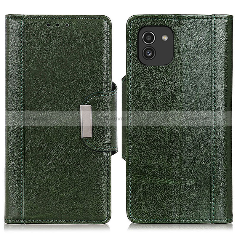 Leather Case Stands Flip Cover Holder M01L for Samsung Galaxy A03 Green