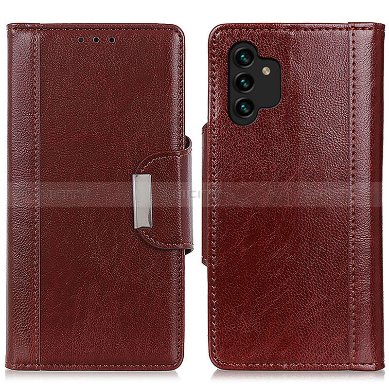 Leather Case Stands Flip Cover Holder M01L for Samsung Galaxy A04s Brown