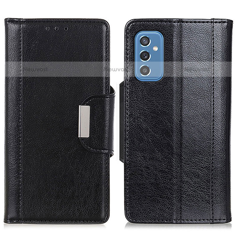 Leather Case Stands Flip Cover Holder M01L for Samsung Galaxy M52 5G Black
