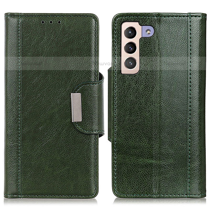 Leather Case Stands Flip Cover Holder M01L for Samsung Galaxy S21 FE 5G Green