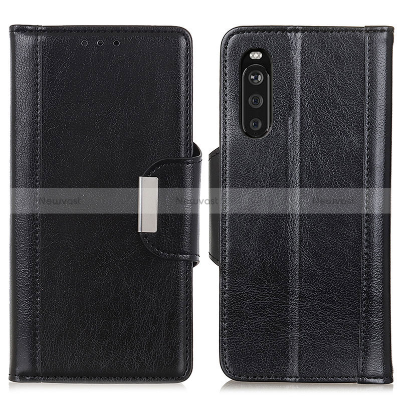 Leather Case Stands Flip Cover Holder M01L for Sony Xperia 10 III Lite Black