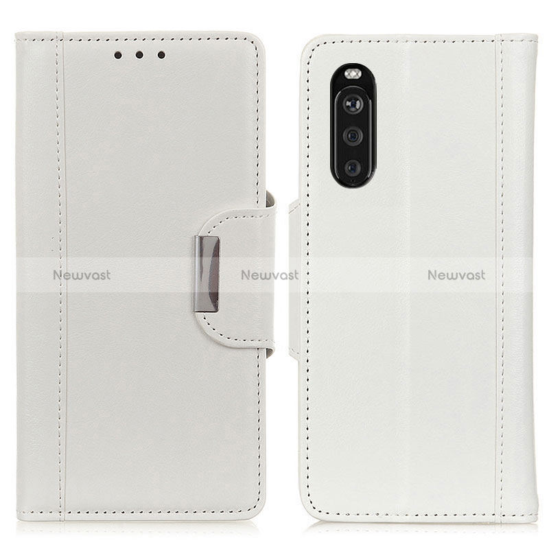 Leather Case Stands Flip Cover Holder M01L for Sony Xperia 10 III Lite White