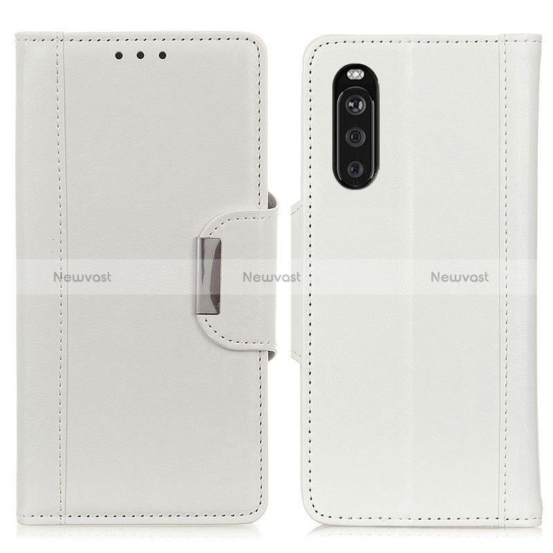 Leather Case Stands Flip Cover Holder M01L for Sony Xperia 10 III SO-52B White