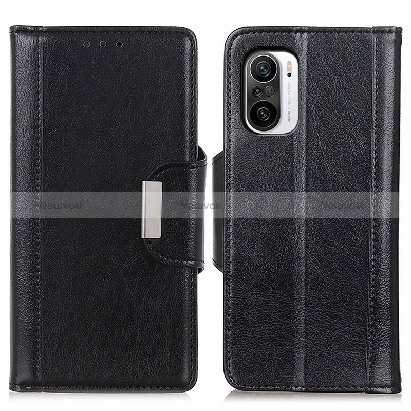 Leather Case Stands Flip Cover Holder M01L for Xiaomi Poco F3 5G Black