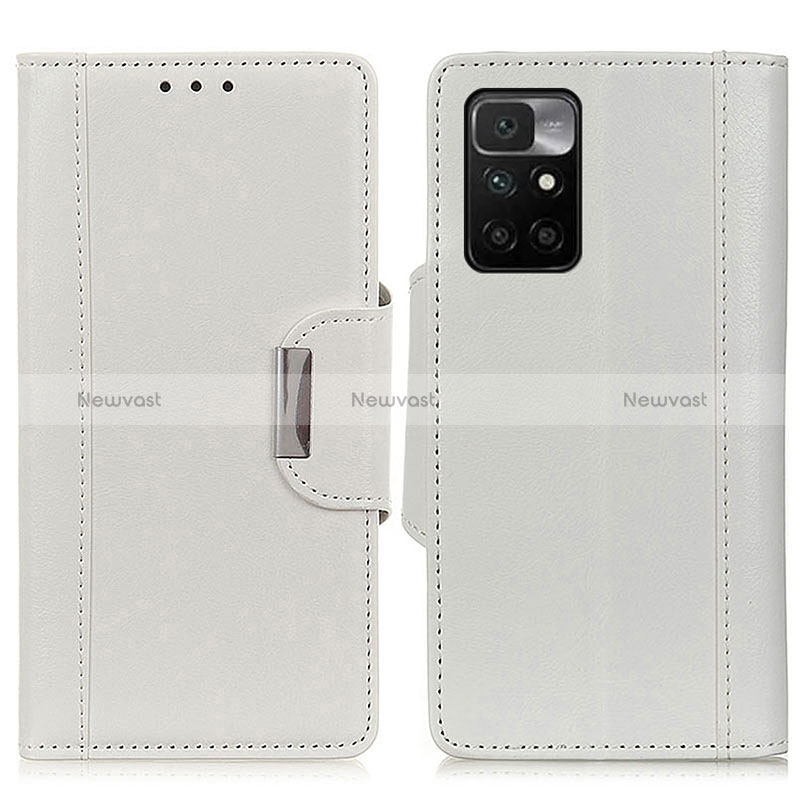 Leather Case Stands Flip Cover Holder M01L for Xiaomi Redmi Note 11 4G (2021) White