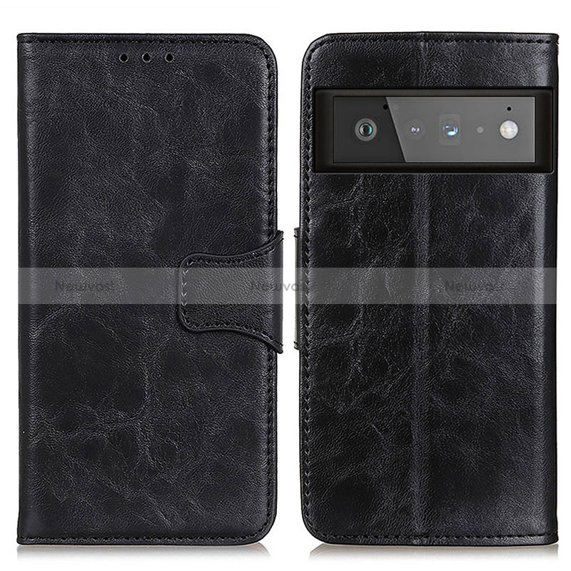 Leather Case Stands Flip Cover Holder M02L for Google Pixel 6 Pro 5G Black