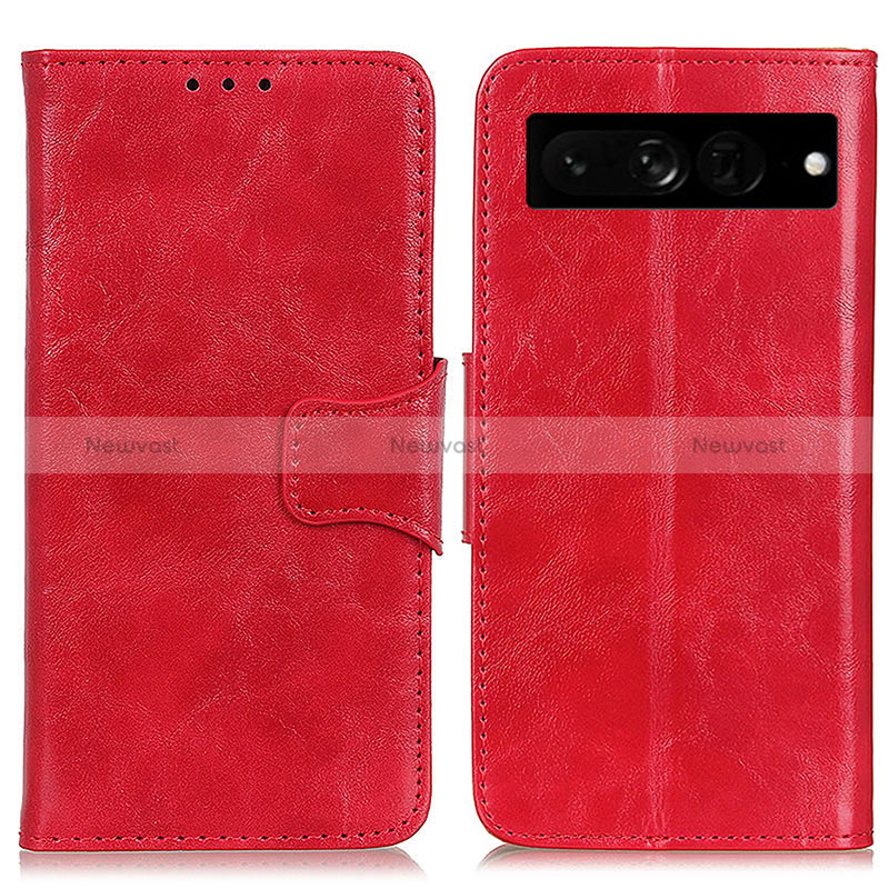 Leather Case Stands Flip Cover Holder M02L for Google Pixel 7 Pro 5G Red