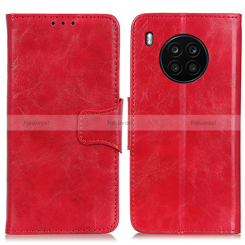 Leather Case Stands Flip Cover Holder M02L for Huawei Honor 50 Lite Red