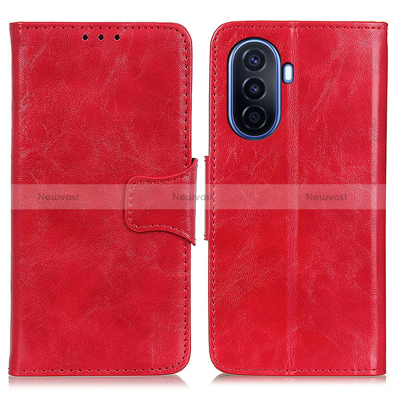 Leather Case Stands Flip Cover Holder M02L for Huawei Nova Y70 Plus Red