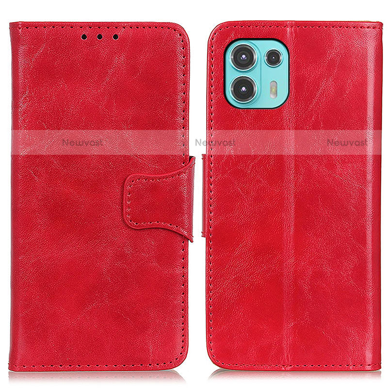 Leather Case Stands Flip Cover Holder M02L for Motorola Moto Edge 20 Lite 5G Red