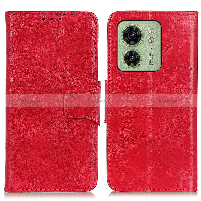 Leather Case Stands Flip Cover Holder M02L for Motorola Moto Edge (2023) 5G Red