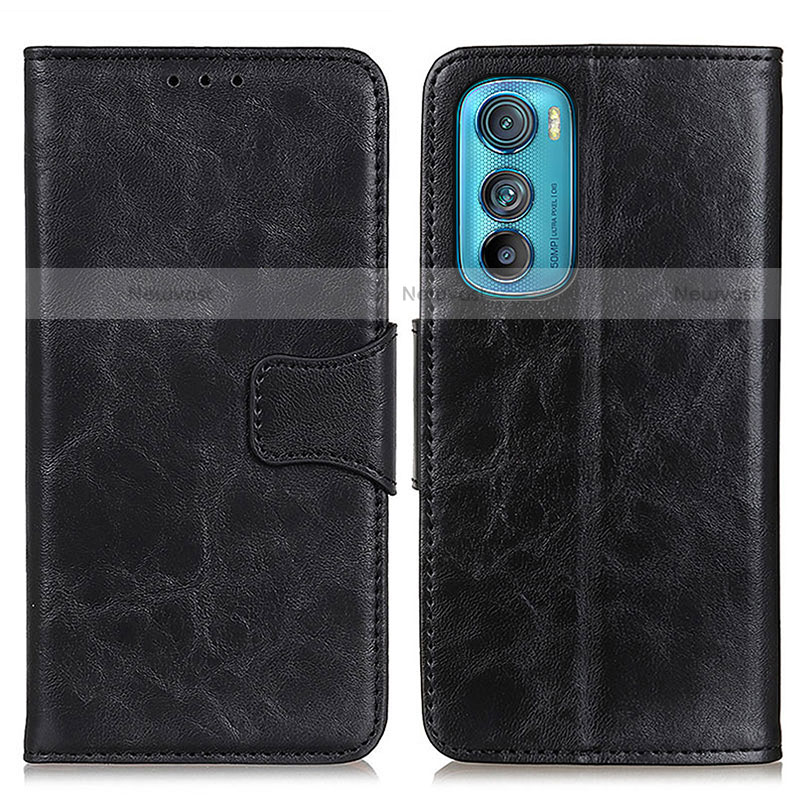 Leather Case Stands Flip Cover Holder M02L for Motorola Moto Edge 30 5G Black