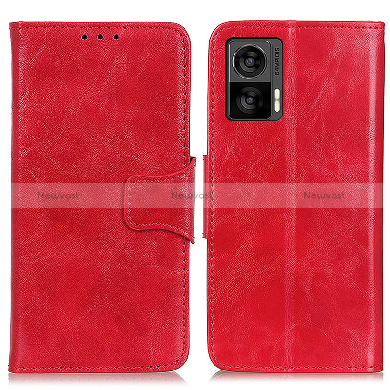 Leather Case Stands Flip Cover Holder M02L for Motorola Moto Edge 30 Neo 5G Red