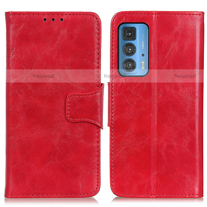 Leather Case Stands Flip Cover Holder M02L for Motorola Moto Edge S Pro 5G Red