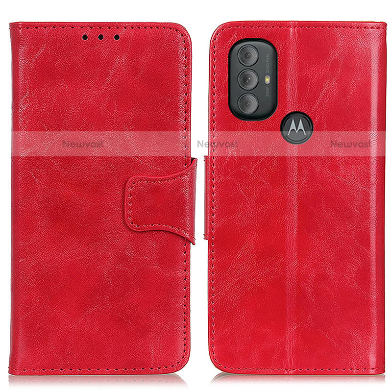 Leather Case Stands Flip Cover Holder M02L for Motorola Moto G Power (2022) Red