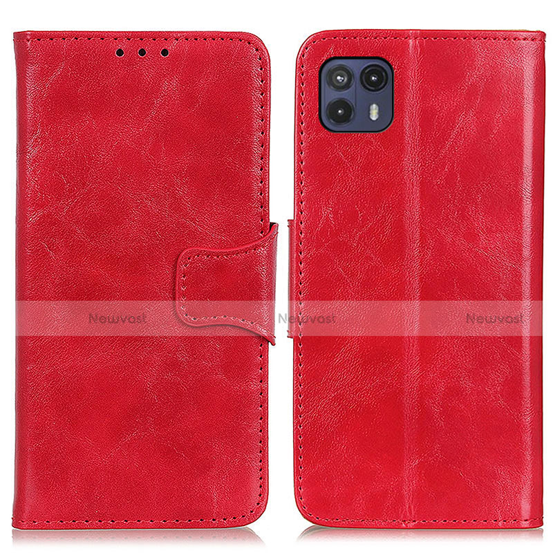 Leather Case Stands Flip Cover Holder M02L for Motorola Moto G50 5G Red