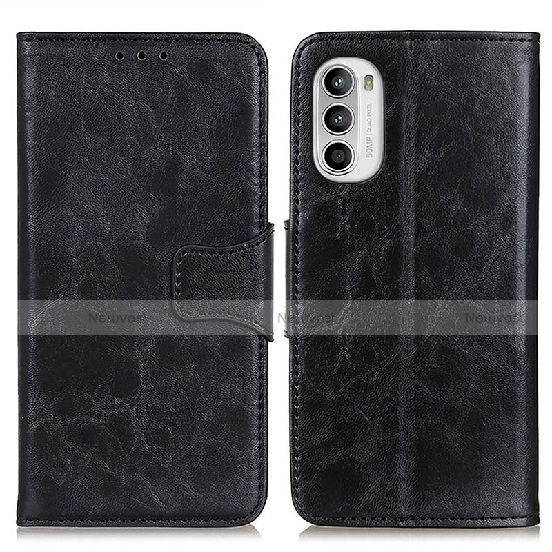 Leather Case Stands Flip Cover Holder M02L for Motorola Moto G71s 5G Black