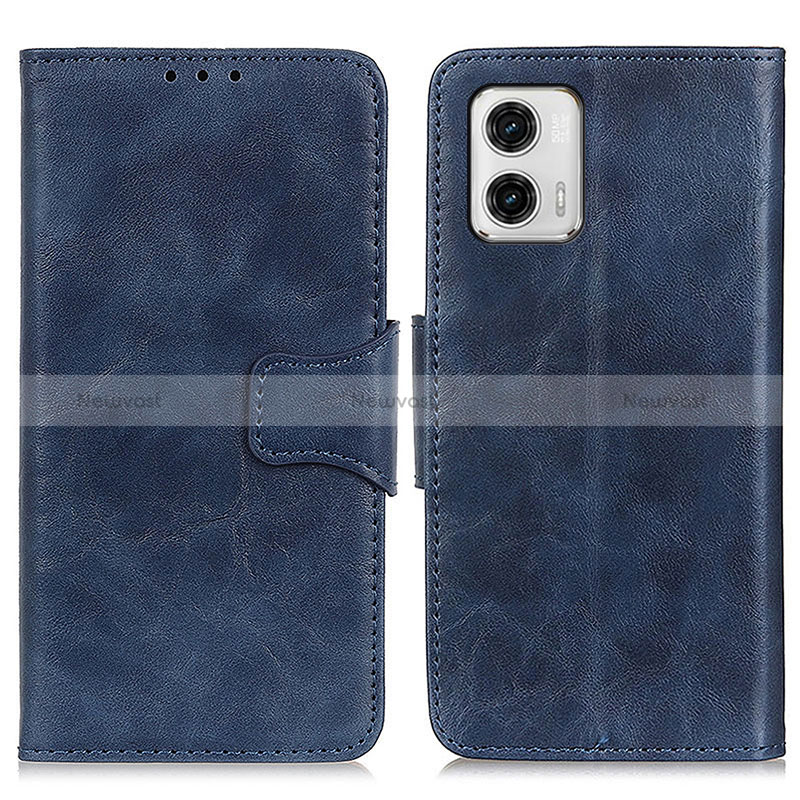 Leather Case Stands Flip Cover Holder M02L for Motorola Moto G73 5G Blue