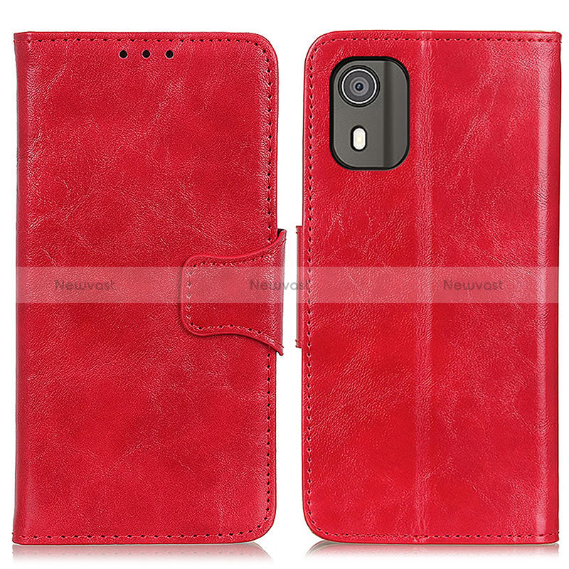 Leather Case Stands Flip Cover Holder M02L for Nokia C02 Red