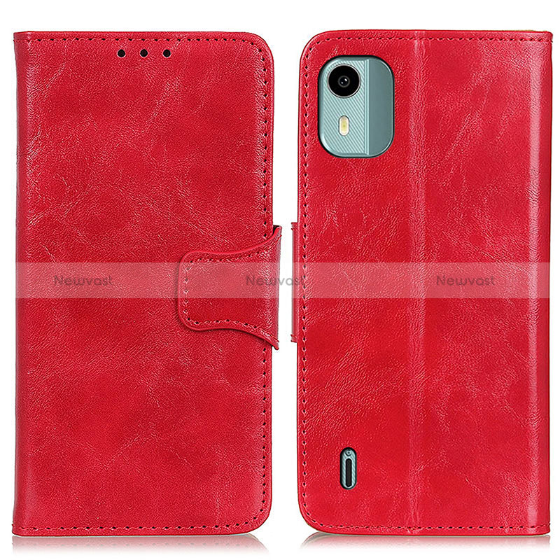 Leather Case Stands Flip Cover Holder M02L for Nokia C12 Plus Red