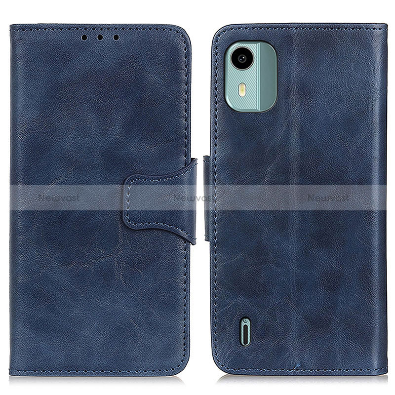 Leather Case Stands Flip Cover Holder M02L for Nokia C12 Pro Blue