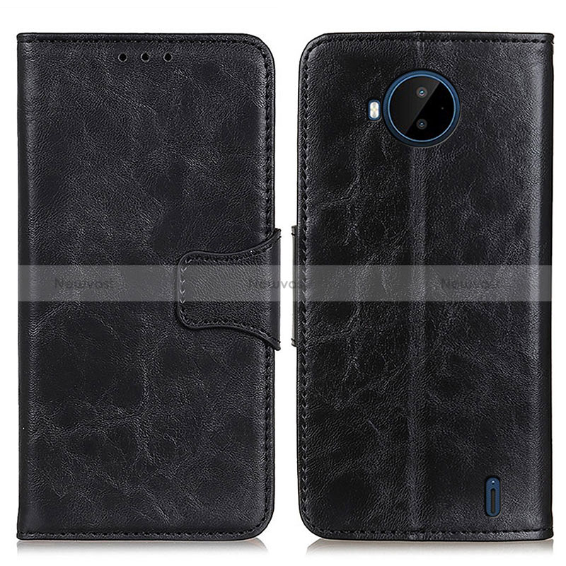 Leather Case Stands Flip Cover Holder M02L for Nokia C20 Plus Black