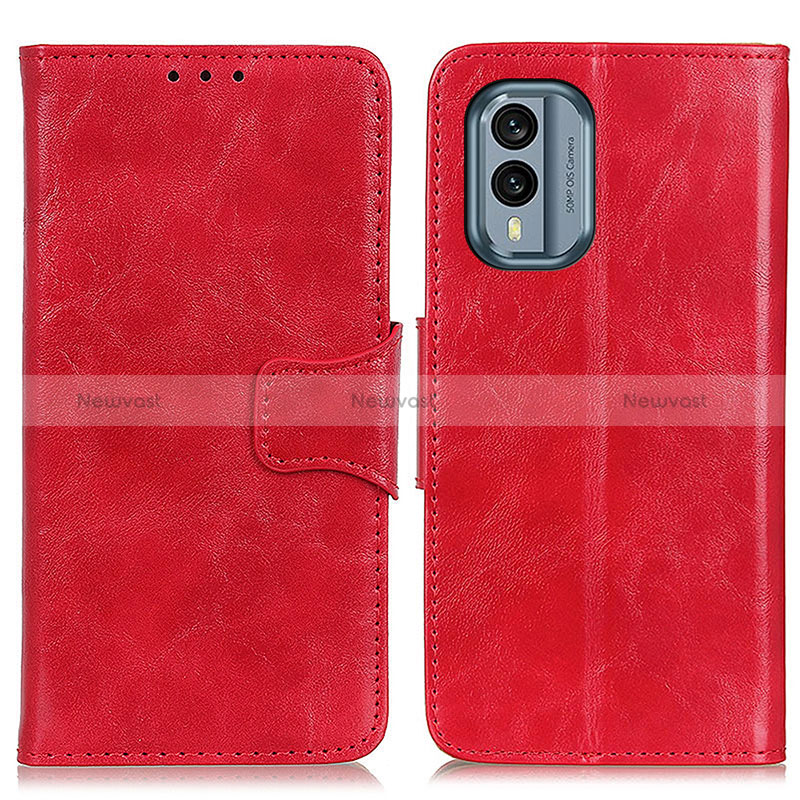 Leather Case Stands Flip Cover Holder M02L for Nokia X30 5G Red