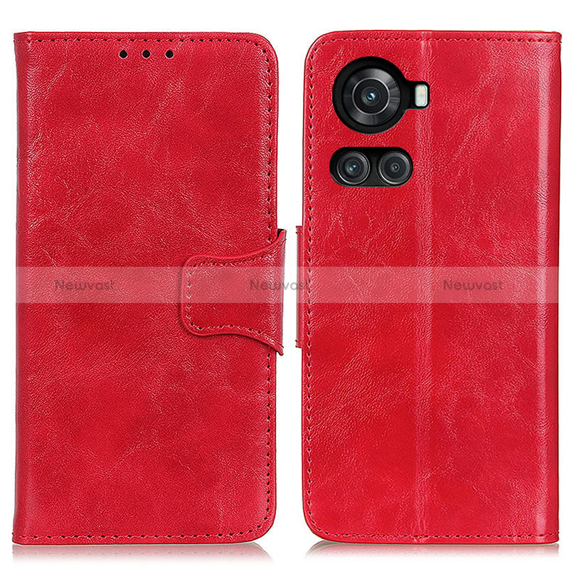 Leather Case Stands Flip Cover Holder M02L for OnePlus 10R 5G Red