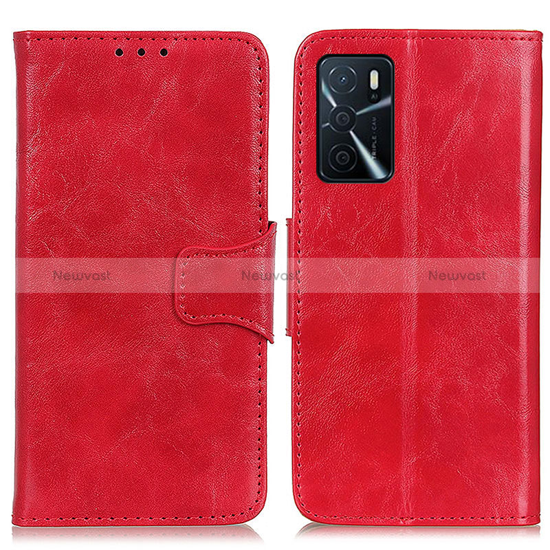 Leather Case Stands Flip Cover Holder M02L for Oppo A16s Red