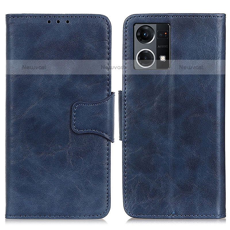 Leather Case Stands Flip Cover Holder M02L for Oppo F21 Pro 4G Blue