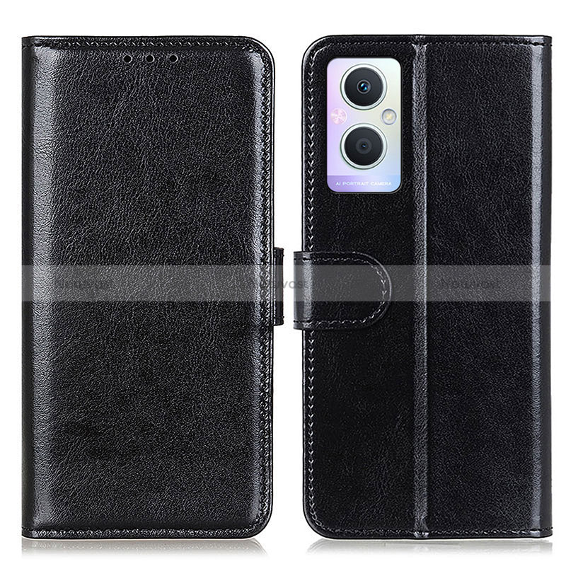 Leather Case Stands Flip Cover Holder M02L for Oppo Reno7 Z 5G Black