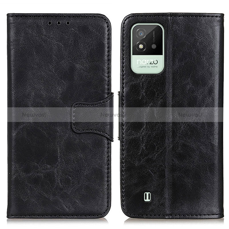 Leather Case Stands Flip Cover Holder M02L for Realme C20A Black