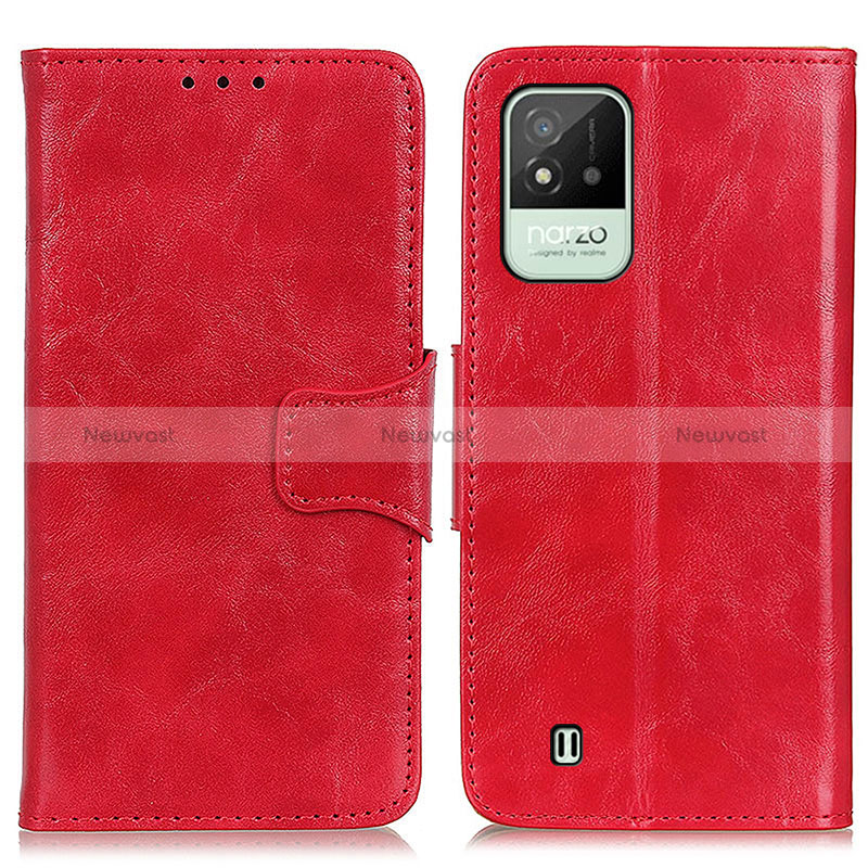 Leather Case Stands Flip Cover Holder M02L for Realme Narzo 50i Red