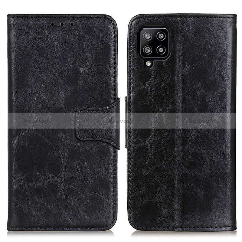 Leather Case Stands Flip Cover Holder M02L for Samsung Galaxy A22 4G Black