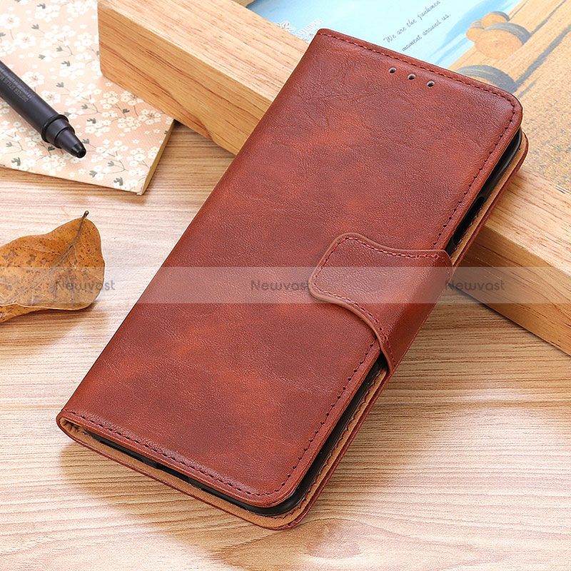 Leather Case Stands Flip Cover Holder M02L for Samsung Galaxy A32 4G Brown