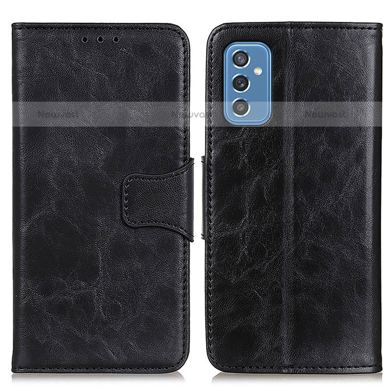 Leather Case Stands Flip Cover Holder M02L for Samsung Galaxy M52 5G Black