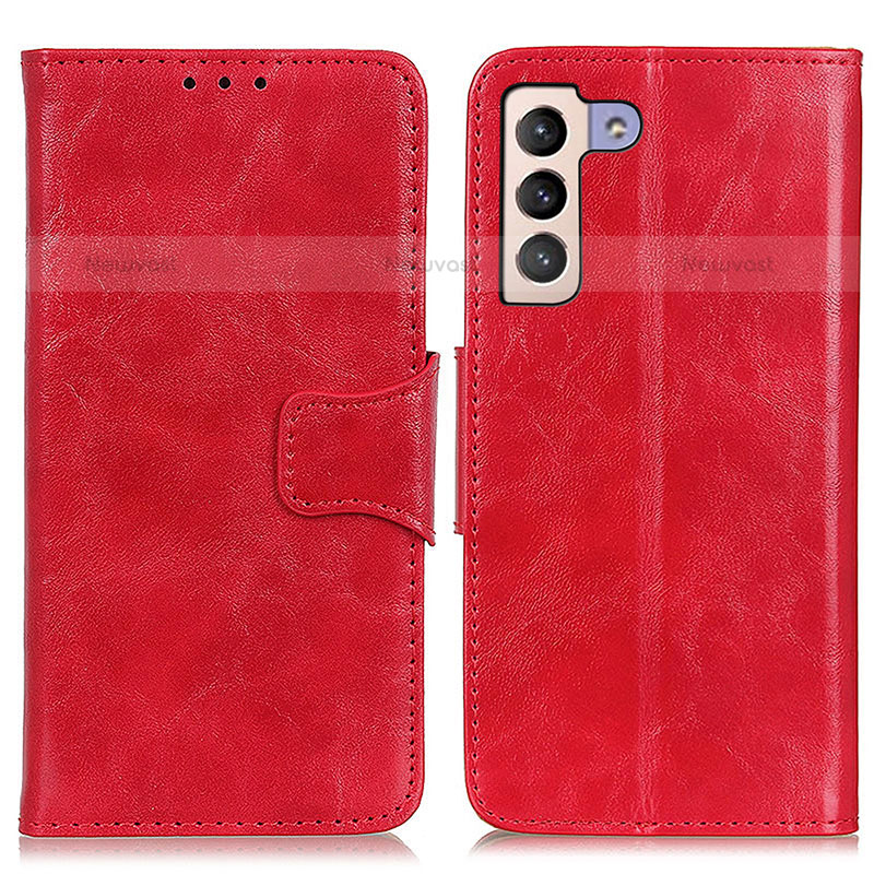 Leather Case Stands Flip Cover Holder M02L for Samsung Galaxy S21 5G Red