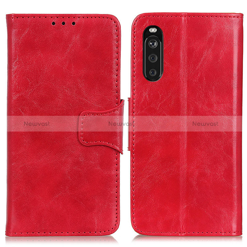 Leather Case Stands Flip Cover Holder M02L for Sony Xperia 10 III Lite Red