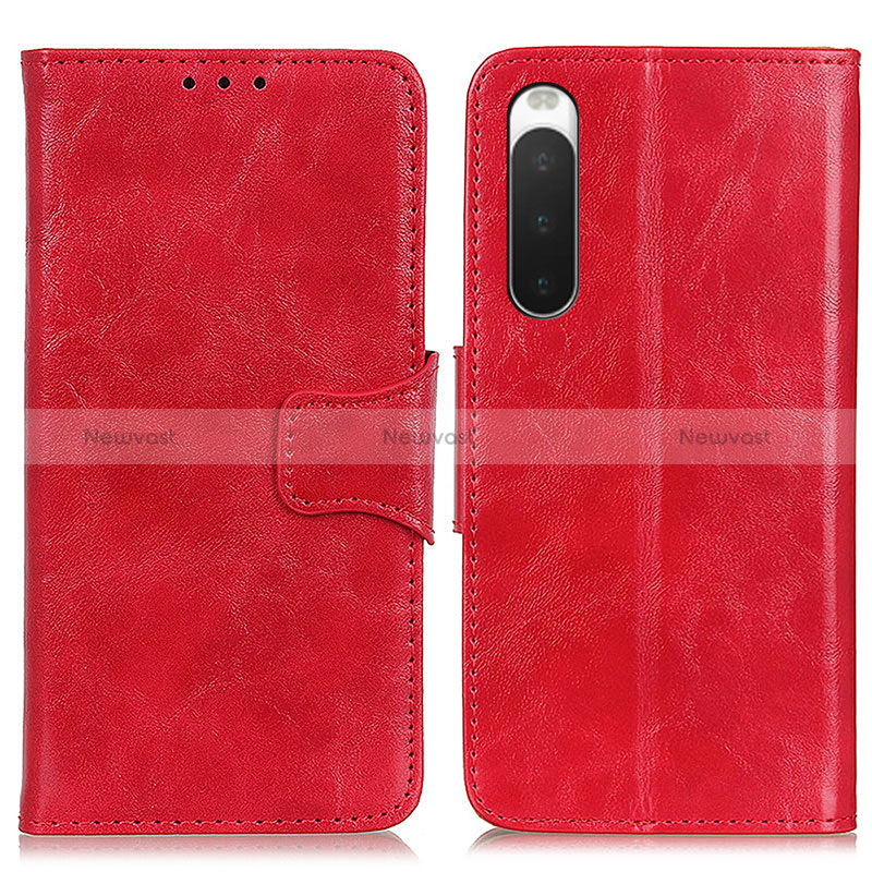 Leather Case Stands Flip Cover Holder M02L for Sony Xperia 10 IV SO-52C Red