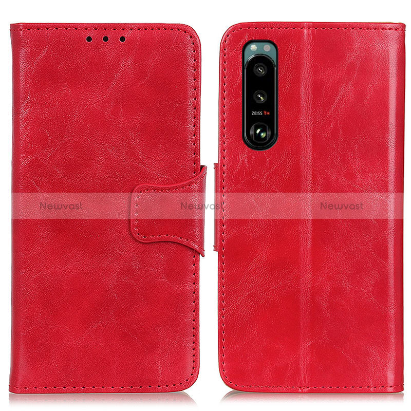 Leather Case Stands Flip Cover Holder M02L for Sony Xperia 5 III SO-53B Red