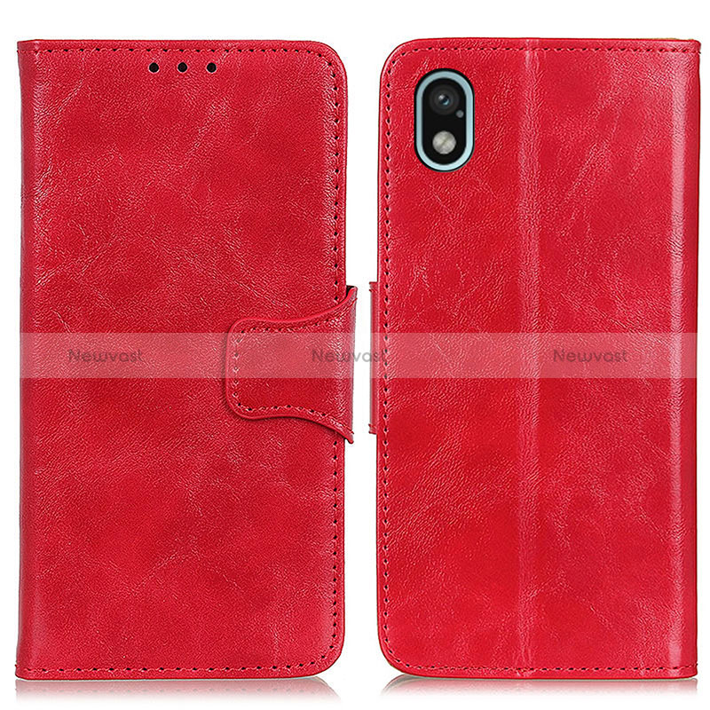 Leather Case Stands Flip Cover Holder M02L for Sony Xperia Ace III SO-53C Red