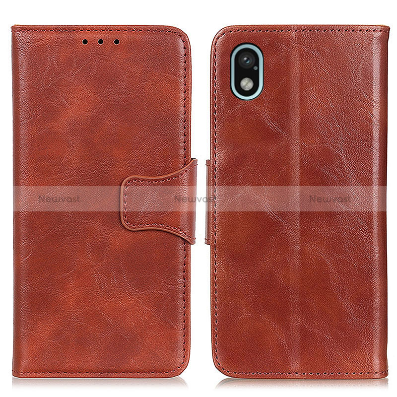 Leather Case Stands Flip Cover Holder M02L for Sony Xperia Ace III SOG08 Brown