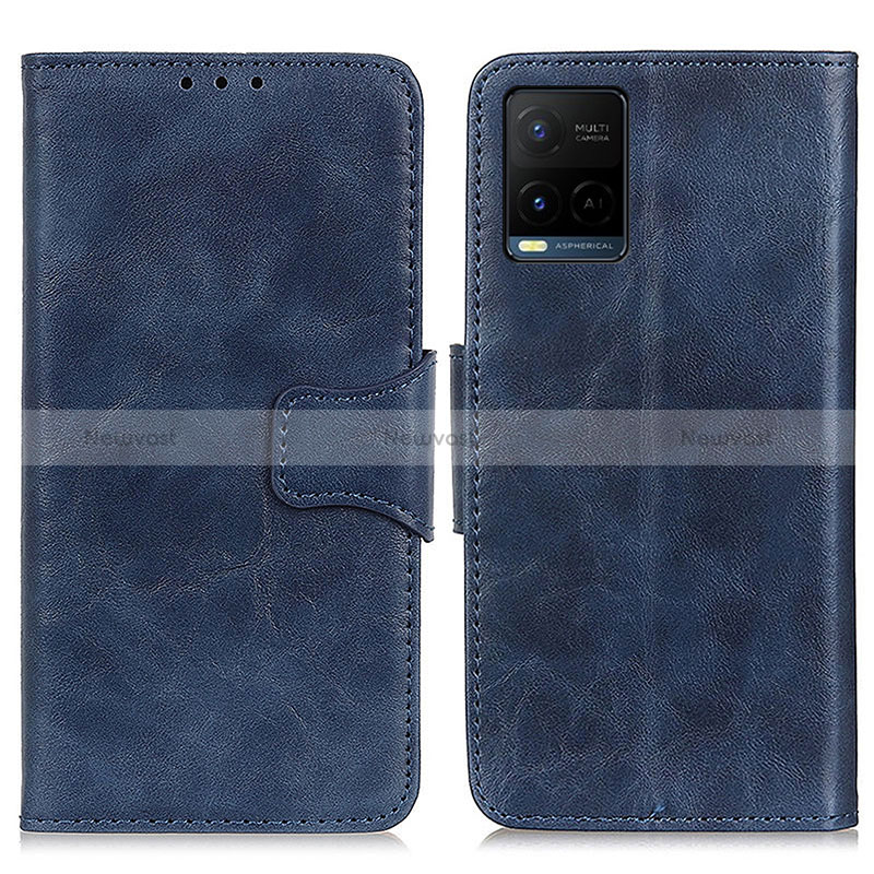 Leather Case Stands Flip Cover Holder M02L for Vivo Y21t Blue