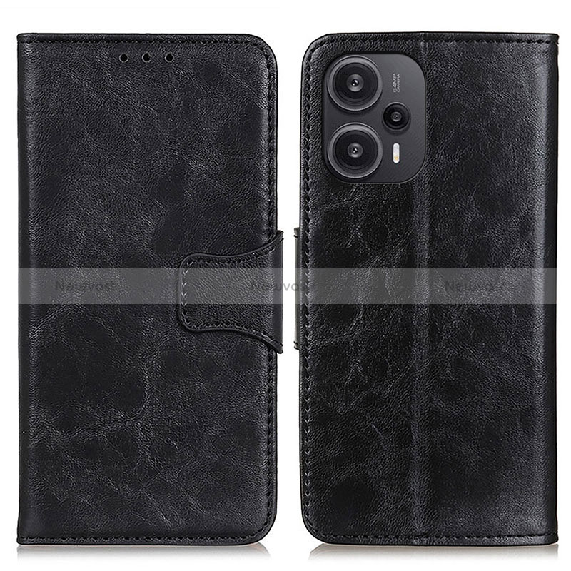 Leather Case Stands Flip Cover Holder M02L for Xiaomi Poco F5 5G Black