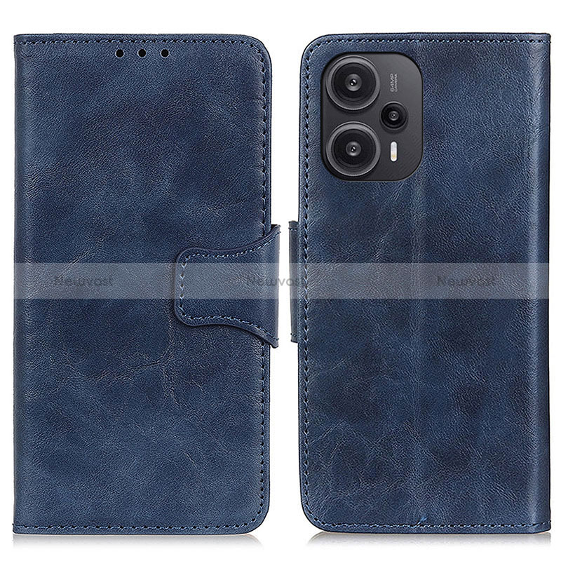 Leather Case Stands Flip Cover Holder M02L for Xiaomi Poco F5 5G Blue