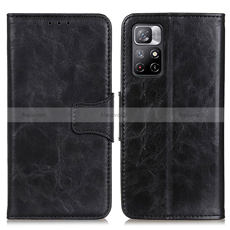 Leather Case Stands Flip Cover Holder M02L for Xiaomi Poco M4 Pro 5G Black