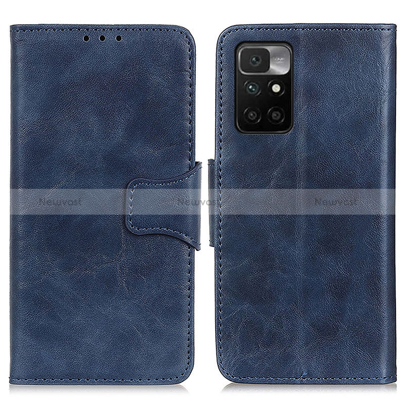 Leather Case Stands Flip Cover Holder M02L for Xiaomi Redmi 10 (2022) Blue